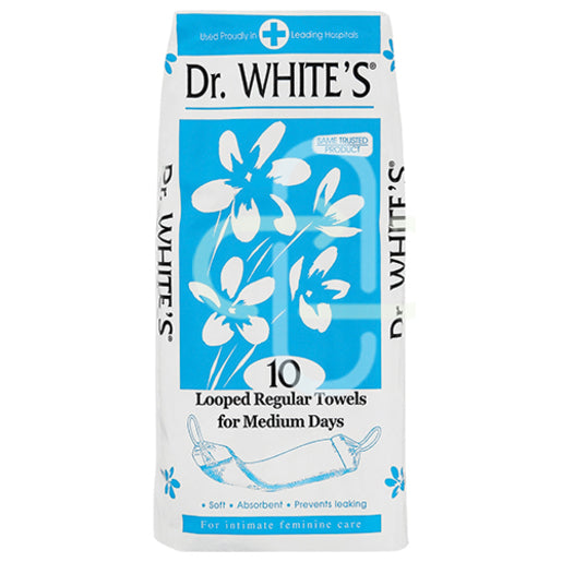 Dr Whites Sanitary Towels Regular Looped - Pack 10