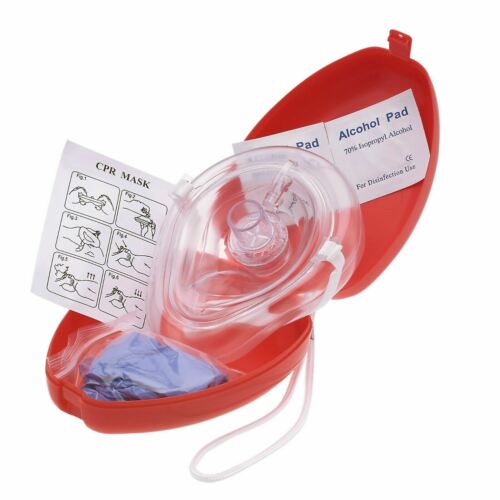 CPR mask with heart shaped case - Large various colours