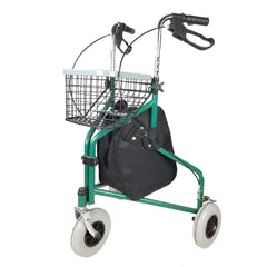 3 Wheel Rollator with Bag and Basket