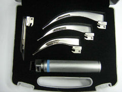 Laryngoscope Full Set - Fiber Optic- 4 Blade Set
